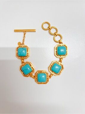 JULIE VOS GENEVA STATEMENT BRACELET turquoise
